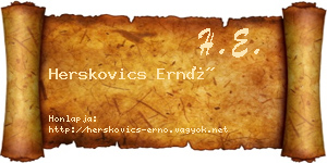Herskovics Ernő névjegykártya